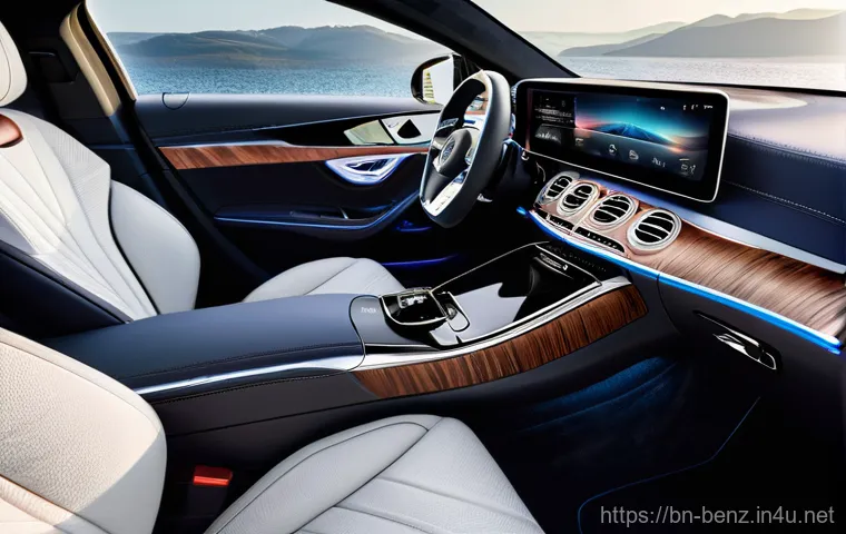 벤츠 EQS 전기차와 테슬라 모델 S 비교 - **Prompt:** A luxurious and spacious interior of a Mercedes-Benz EQS. The prominent MBUX Hyperscreen...
