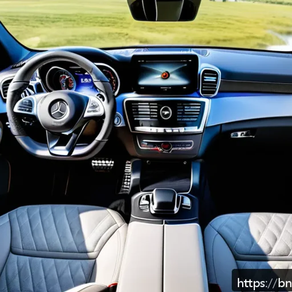 벤츠 GLE의 장기 시승기 - A luxurious Mercedes-Benz GLE interior scene showcasing plush leather seats with heating and ventila...