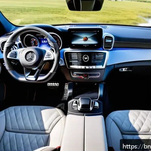 벤츠 GLE의 장기 시승기 - A luxurious Mercedes-Benz GLE interior scene showcasing plush leather seats with heating and ventila...